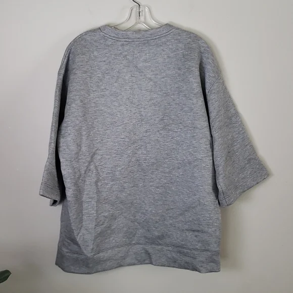 Lou & grey oversized gray soft subtle bell 3/4 sleeve sweatshirt womens small - Picture 5 of 5